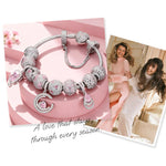 [💥As @JeannieBASMR's Pick] Sterling Silver Drop Of Eternal Love Charms Bracelet Set In White Gold Plated (Includes bracelet and all charms shown)
