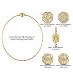 Sterling Silver Golden Guidance Charms Necklace Set In 14K Gold Plated