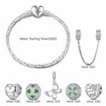 Sterling Silver Wings of Hope Butterfly Charms Bracelet Set In White Gold Plated (Includes bracelet and all charms shown)
