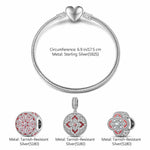 Sterling Silver Bright Blessings Charms Bracelet Set With Enamel In White Gold Plated