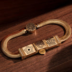 Sterling Silver Stellar Princess Rectangular Charms Bracelet Set In 14K Gold Plated