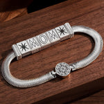 Sterling Silver My Guiding Star Rectangular Charms Bracelet Set In White Gold Plated