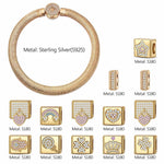 [💥As @HeyyyEverybody's Pick] Sterling Silver Love & Fortune Rectangular Charms Bracelet Set In 14K Gold Plated (Includes bracelet and all charms shown)