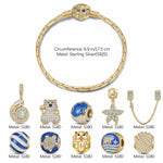 Sterling Silver Return to Nature's Bounty Charms Bracelet Set With Enamel In 14K Gold Plated