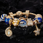 Sterling Silver Return to Nature's Bounty Charms Bracelet Set With Enamel In 14K Gold Plated