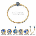[💥As @katstyle42's Pick] Sterling Silver Ocean Conquerors Charms Bracelet Set With Enamel In 14K Gold Plated