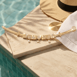 Sterling Silver Ocean Fantasy Rectangular Charms Bracelet Set In 14K Gold Plated (Includes bracelet and all charms shown)