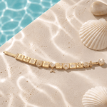 Sterling Silver Seafaring Dreamscapes Rectangular Charms Bracelet Set In 14K Gold Plated (Includes bracelet and all charms shown)