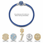 Sterling Silver Soccer Legend Charms Bracelet Set With Enamel, Featuring Dual Plating in 14K Gold and White Gold (Includes bracelet and all charms shown)