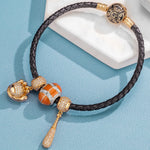 Sterling Silver Awesome Baseball Charms Bracelet Set With Enamel, Featuring Dual Plating in 14K Gold and White Gold