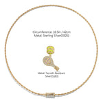 Sterling Silver Braided Knot Rope Choker Necklace Allure of Tennis Charms Necklace Set With Enamel In 14K Gold Plated