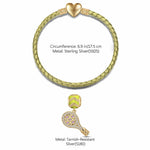 Sterling Silver Allure of Tennis Charms Bracelet Set With Enamel In 14K Gold Plated (Includes bracelet and all charms shown)