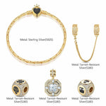 Sterling Silver Cloverbot Infinity Charms Bracelet Set In 14K Gold Plated (Includes bracelet and all charms shown)