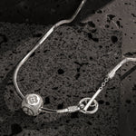 Sterling Silver Infinite Fortune Charms Necklace Set In White Gold Plated
