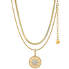 Sterling Silver Shining North Star Charms Necklace Set In 14K Gold Plated