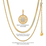 Sterling Silver Shining North Star Charms Necklace Set In 14K Gold Plated