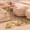 Sterling Silver Exquisite Moonstone Charms Necklace Set In 14K Gold Plated