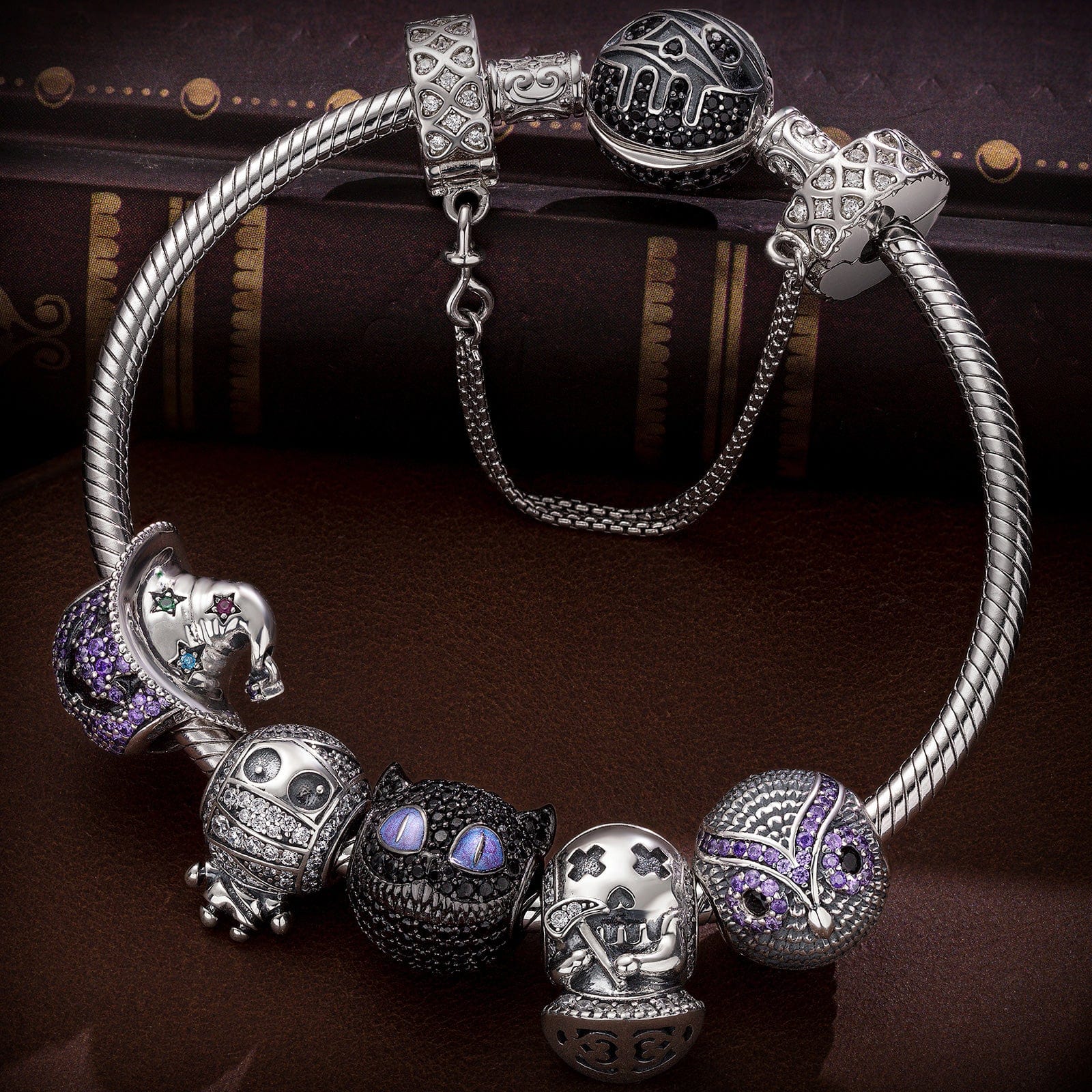 Charm Perle En Argent 925 Plaqué Platine - Pour Bracelets Personnalisables - Taille 1,2 X 1 Cm - Livré Dans Pochette Cadeau - 5
