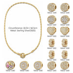 Sterling Silver Golden Snowfall Charms Necklace Set In 14K Gold Plated