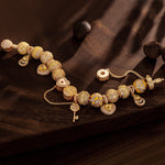 Sterling Silver Amber Autumn Charms Bracelet Set With Enamel In 14K Gold Plated