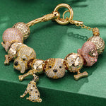 Sterling Silver Pawsome Pals Charms Bracelet Set In 14K Gold Plated (Includes bracelet and all charms shown)