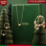 Limited Edition - The Iconic Advent Calendar - 12 Days Of Christmas Fine Jewelry Gift Set: Sterling Silver Petal Delight Charms Earrings and Necklace and Bracelet Set With Enamel In 14K Gold Plated