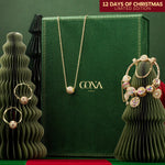 Limited Edition - The Iconic Advent Calendar - 12 Days Of Christmas Fine Jewelry Gift Set: Sterling Silver Petal Delight Charms Earrings and Necklace and Bracelet Set With Enamel In 14K Gold Plated