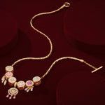 Sterling Silver Rosy Dreams Charms Necklace Set In 14K Gold Plated