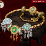 Sterling Silver Verdant Dreamcatcher Charms Bracelet Set In 14K Gold Plated (Includes bracelet and all charms shown)