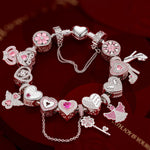 Sterling Silver Angel's Wishes Charms Bracelet Set In 14K Gold Plated (Includes bracelet and all charms shown)