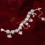 Sterling Silver Angel's Wishes Charms Bracelet Set In 14K Gold Plated (Includes bracelet and all charms shown)