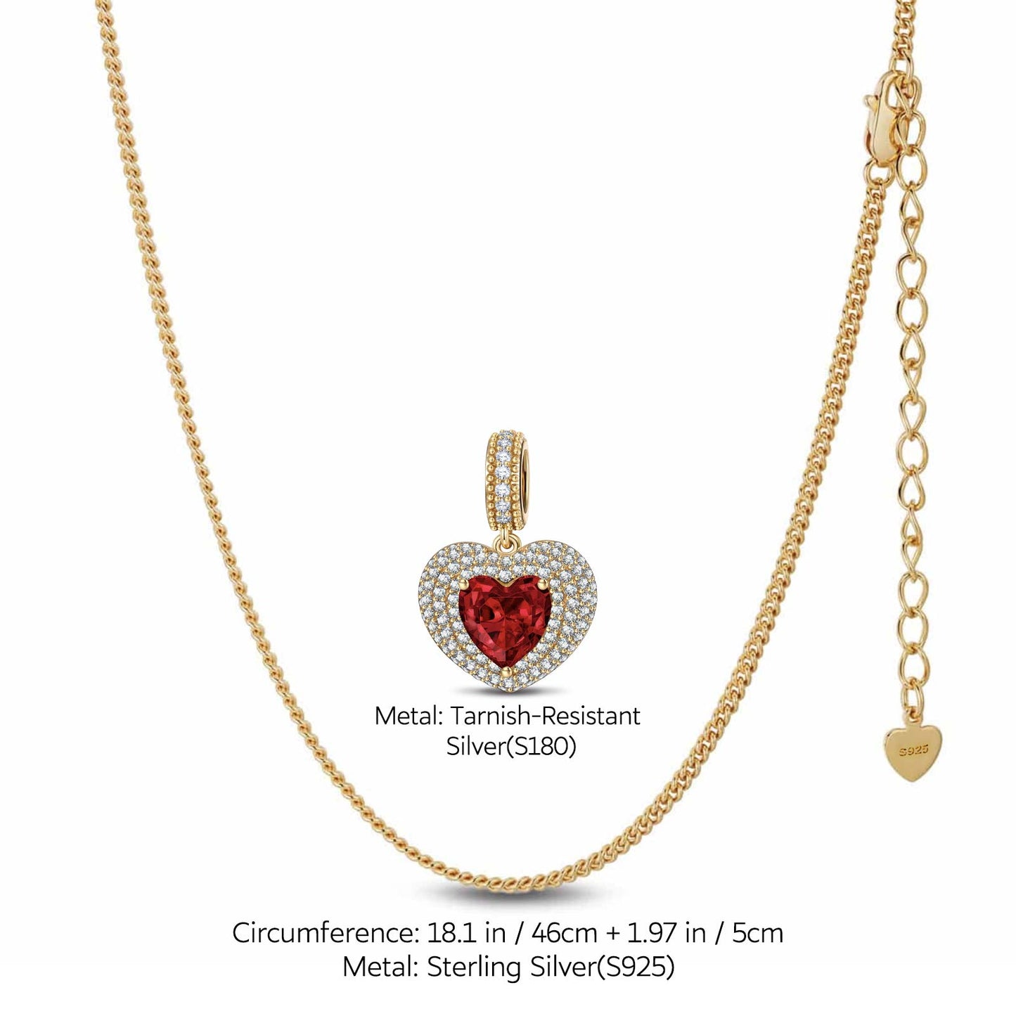 Sterling Silver Cherished Moments Charms Necklace Set In 14K Gold Plated