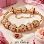 Sterling Silver Eternal Spark Charms Bracelet Set In 14K Gold Plated (Includes bracelet and all charms shown)