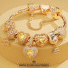 Sterling Silver Autumnal Bliss: November Citrine Charms Bracelet Set In 14K Gold Plated (Includes bracelet and all charms shown)