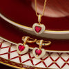 Sterling Silver Cherished Moments Charms Necklace and Charms Earrings Set In 14K Gold Plated