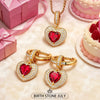 Sterling Silver Cherished Moments Charms Necklace and Charms Earrings Set In 14K Gold Plated