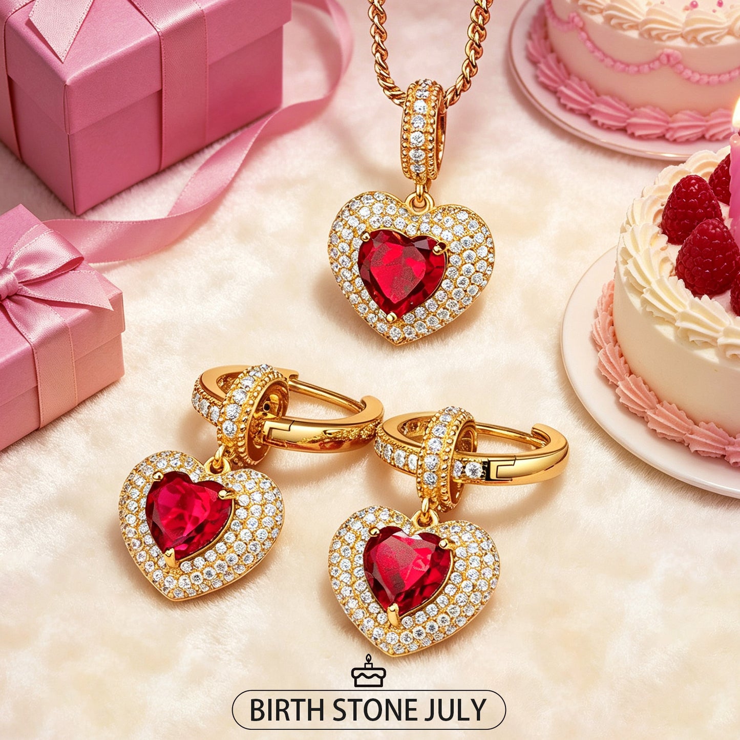 Sterling Silver Cherished Moments Charms Necklace and Charms Earrings Set In 14K Gold Plated
