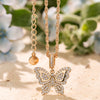 Sterling Silver Golden Flutter Charms Necklace Set In 14K Gold Plated