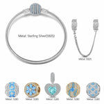 Sterling Silver Oceanic Horizon Charms Bracelet Set In Two-Tone Plating (Includes bracelet and all charms shown)