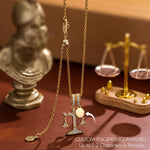 Sterling Silver Ethical Equilibrium Charm Necklace Set In 14K Gold Plated