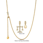 Sterling Silver Ethical Equilibrium Charm Necklace Set In 14K Gold Plated
