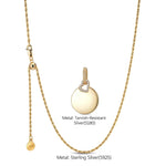 Sterling Silver Adjustable Rope Chain Necklace with Slider Clasp Customizable Engraving Pages of Love Charms Necklace Set In 14K Gold Plated