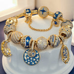 Sterling Silver Skyward Future Charms Bracelet Set In 14K Gold Plated (Includes bracelet and all charms shown)