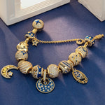 Sterling Silver Skyward Future Charms Bracelet Set In 14K Gold Plated (Includes bracelet and all charms shown)