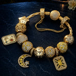 Sterling Silver Thriving Dreamscape Charms Bracelet Set In 14K Gold Plated (Includes bracelet and all charms shown)