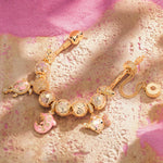 Sterling Silver Horizon Gleam Charms Bracelet Set In 14K Gold Plated (Includes bracelet and all charms shown)