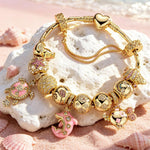 Sterling Silver Horizon Gleam Charms Bracelet Set In 14K Gold Plated (Includes bracelet and all charms shown)