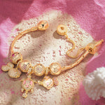 Sterling Silver Sun-Kissed Treasures Charms Bracelet Set In 14K Gold Plated (Includes bracelet and all charms shown)
