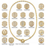 Sterling Silver Classic Bamboo Chain Necklace Mystic Seasons Charms Necklace Set In 14K Gold Plated
