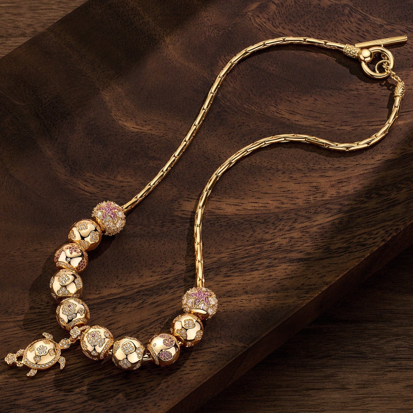 💖 Today's Exclusive Deal: Sterling Silver Classic Bamboo Chain Necklace Coastal Luck Charms Necklace Set In 14K Gold Plated
